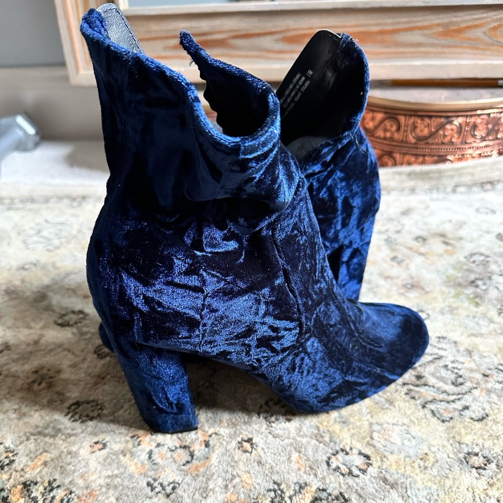 Blue Velvet Booties